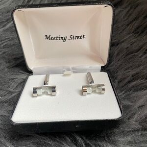 Miniature hourglass silver cufflinks